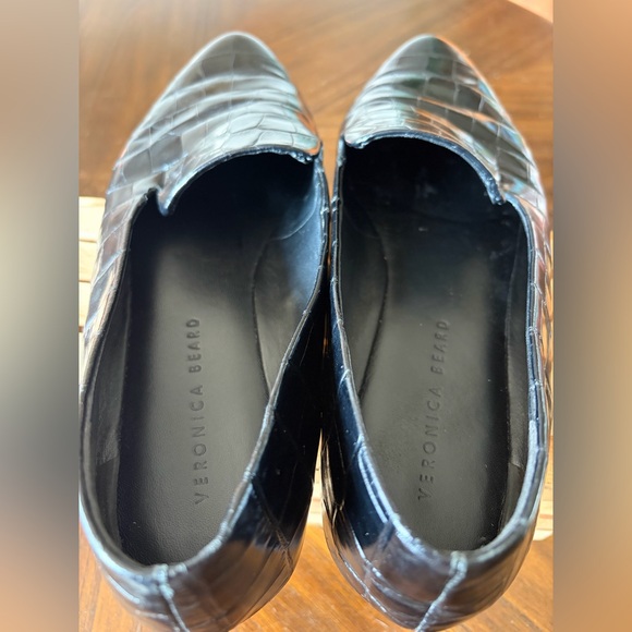 Veronica Beard Griffin Loafer Glossy Black Crocodile-Embossed Leather Women’s 11 - Picture 8 of 10